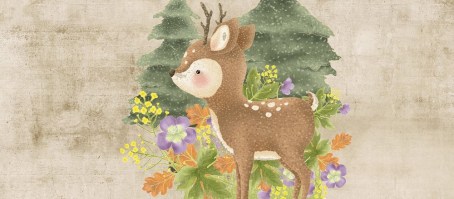 BABY BAMBI  | Carta da parati con cerbiattino